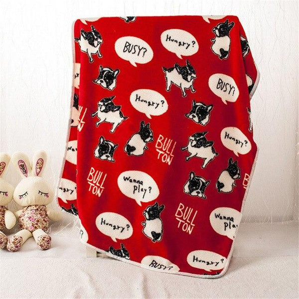 DONE Soft Fleece French Bulldog & Bull Terrier Design Blankets - Your Little Pet Store