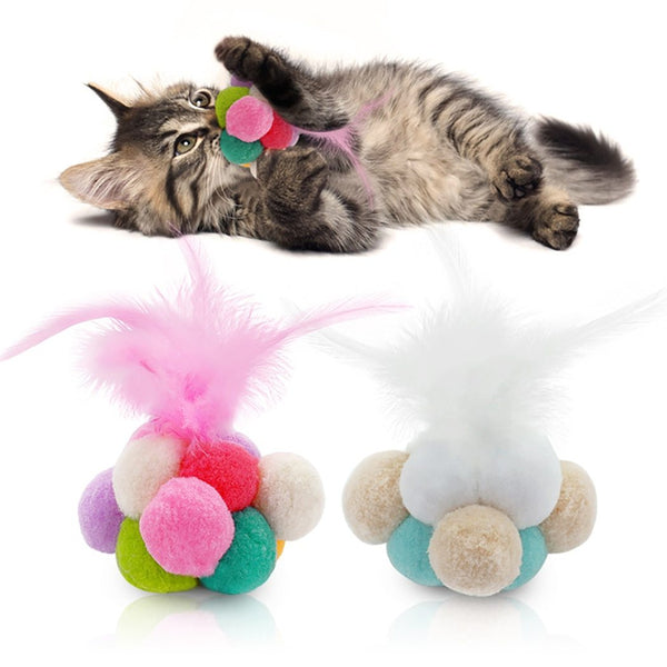 DONE Cat Faux Feather Ball - Your Little Pet Store