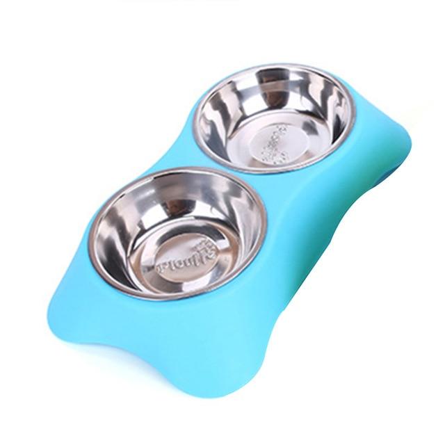 DONE Raised Double Stainless Steel Pet Bowl - Your Little Pet Store