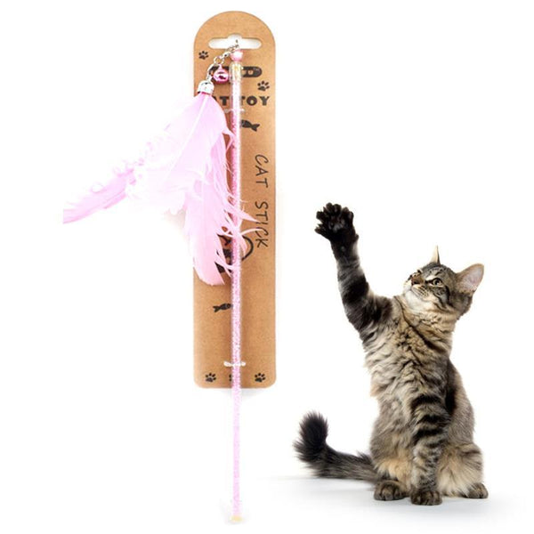 Cat Feather Teaser Wand - Your Little Pet Store